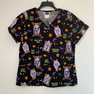 Disney Nightmare Before Christmas Scrubs Top